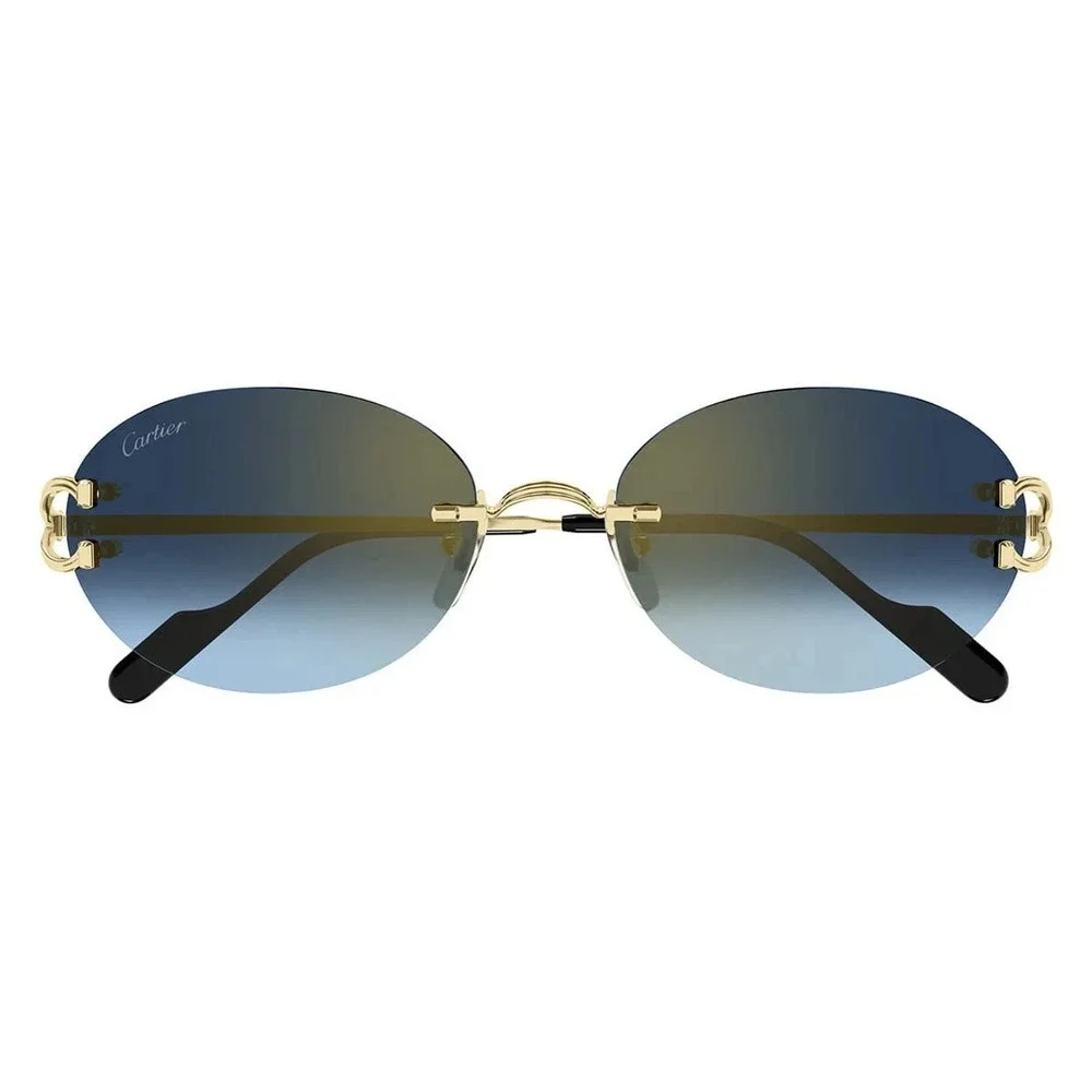 Cartier CT0551S-002 Sunglasses Gold Blue Metal